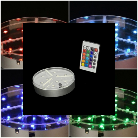 RGB LED Platte mit Fernbedienung, Ø 10 cm